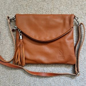 Made in Italy genuine leather crossbody purse